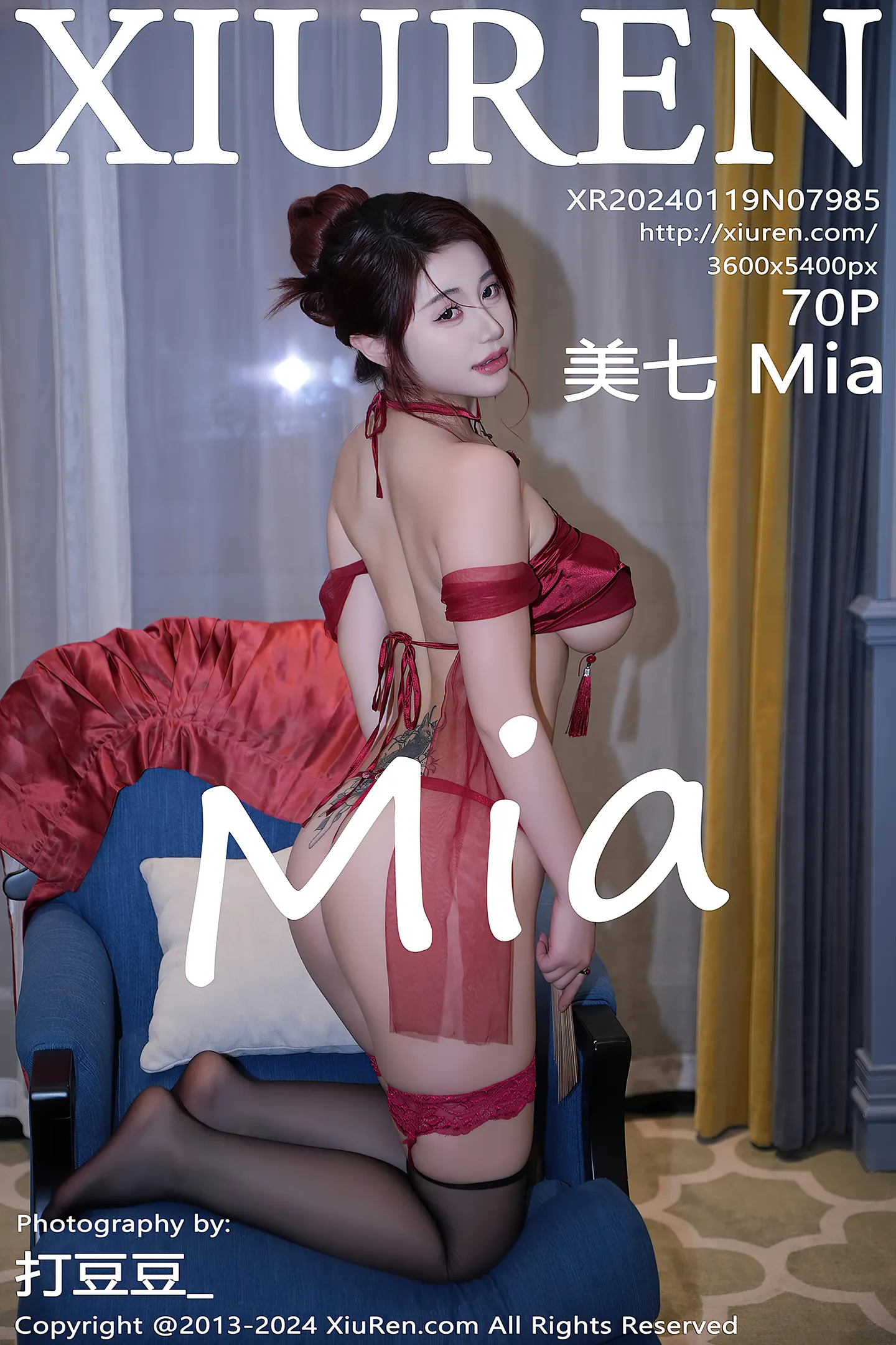 [XiuRen秀人网]No.7985_模特美七Mia性感红色轻透古装服配黑丝吊袜秀惹火身材诱惑写真70P-秀人网 - XiuRen.Space